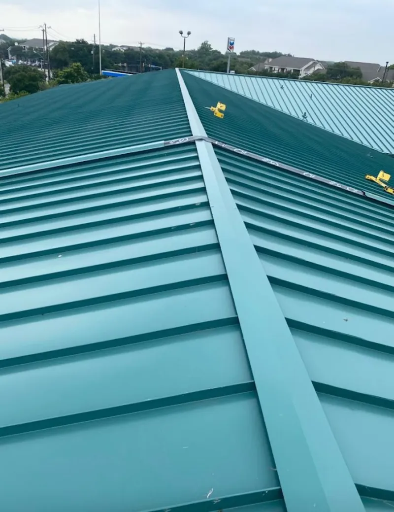Green commercial metal roof ridge and valley for Metal Roof Repair in Waihee-Waiehu